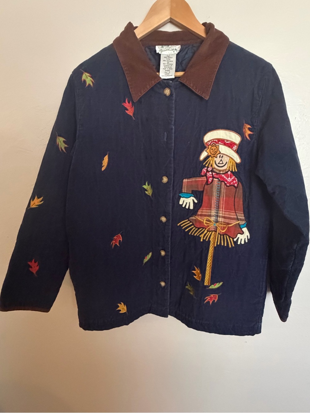 Quacker Factor Fall Scarecrow Jacket with Brown Corduroy Collar